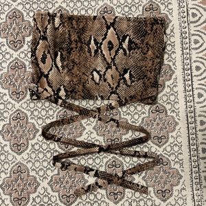 Snakeskin bandeau top